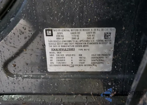 2018 GMC Terrain Denali from USA, damaged, VIN 3GKALXEX9JL235953